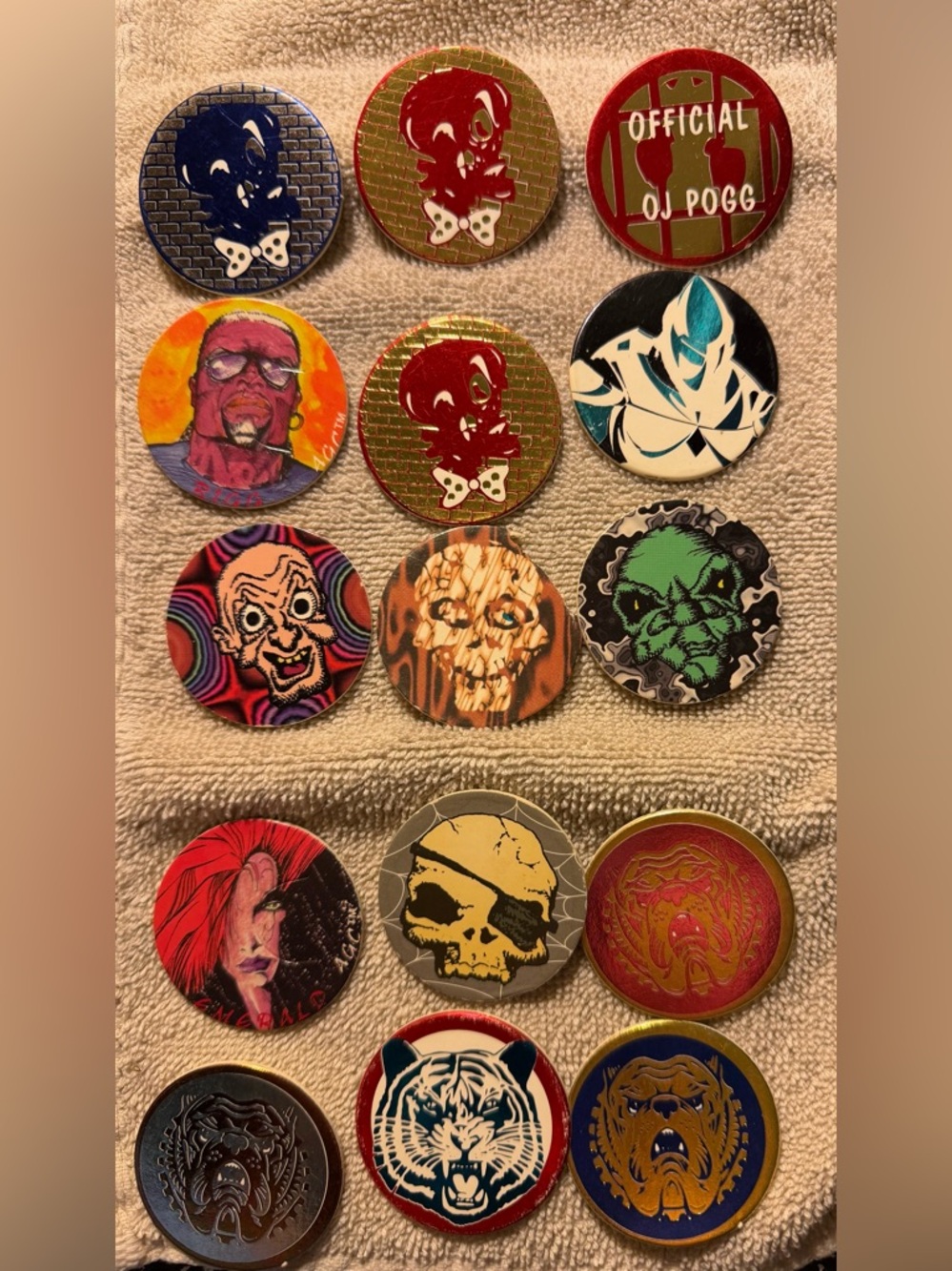 Set of 15 POGS Assorted Novelty - Multicolor